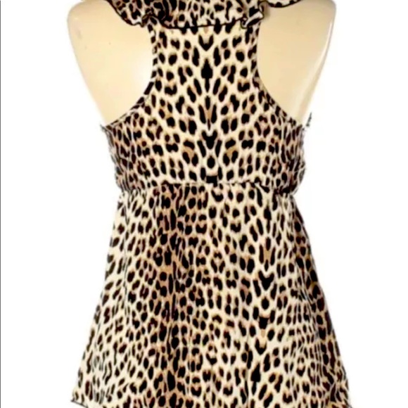 Alisha Levine Leopard Print Ruffle Silk TankTop XS - Picture 2 of 5